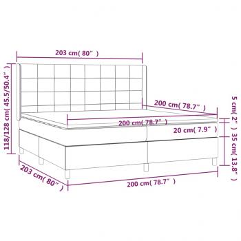 Boxspringbett mit Matratze Rosa 200x200 cm Samt