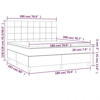 Boxspringbett mit Matratze & LED Dunkelgrün 180x200 cm Samt