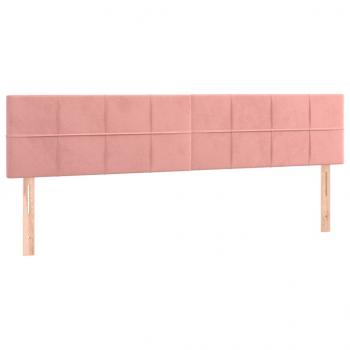 Boxspringbett mit Matratze & LED Rosa 160x200 cm Samt