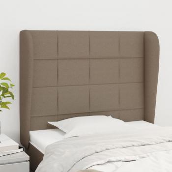 ARDEBO.de - Kopfteil mit Ohren Taupe 103x23x118/128 cm Stoff 