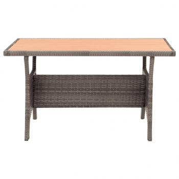 Gartentisch Grau 120x70x66 cm Poly Rattan