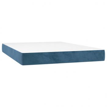 Boxspringbett mit Matratze Dunkelblau 140x200 cm Samt