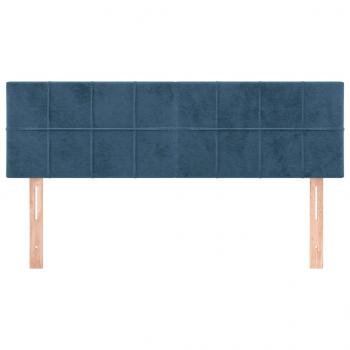 Kopfteile 2 Stk. Dunkelblau 72x5x78/88 cm Samt