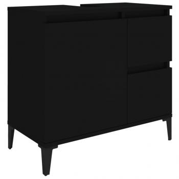 Badschrank Schwarz 65x33x60 cm Holzwerkstoff