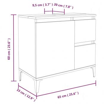 3-tlg. Badmöbel-Set Schwarz Holzwerkstoff