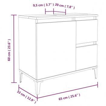 3-tlg. Badmöbel-Set Weiß Holzwerkstoff