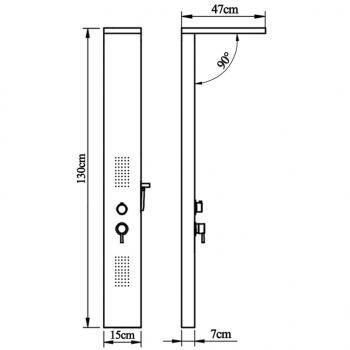 Duschpaneel-System Aluminium Mattschwarz