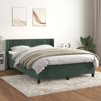 ARDEBO.de - Boxspringbett mit Matratze Dunkelgrün 140x190 cm Samt