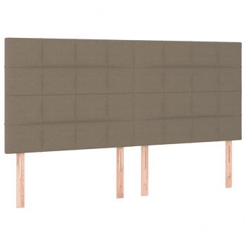 Boxspringbett mit Matratze & LED Taupe 180x200 cm Stoff