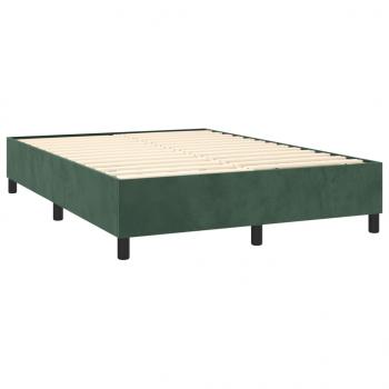 Boxspringbett mit Matratze Dunkelgrün 140x190 cm Samt