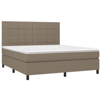 Boxspringbett mit Matratze Taupe 160x200 cm Stoff