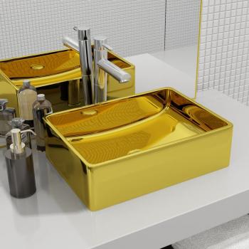 ARDEBO.de - Waschbecken 41 x 30 x 12 cm Keramik Golden