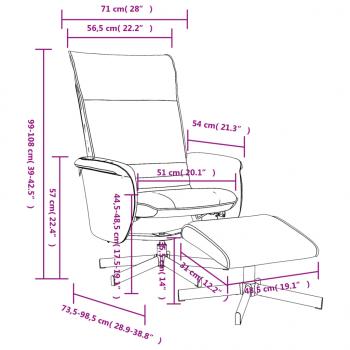 Relaxsessel mit Fußhocker Grau Kunstleder