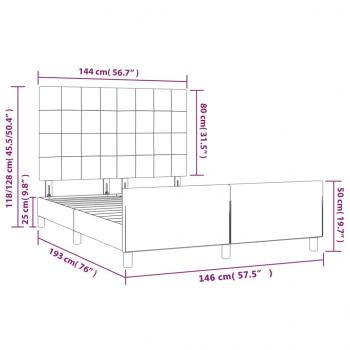 Bettgestell mit Kopfteil Dunkelblau 140x190 cm Samt