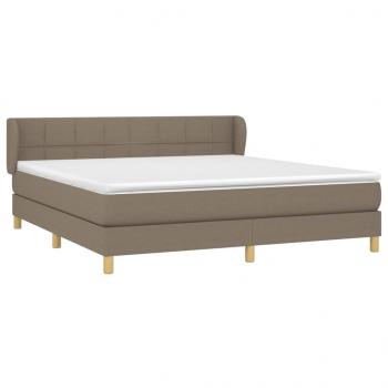 Boxspringbett mit Matratze Taupe 180x200 cm Stoff