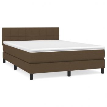 Boxspringbett mit Matratze Dunkelbraun 140x190 cm Stoff