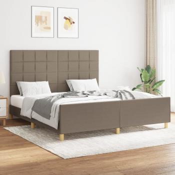 ARDEBO.de - Bettgestell mit Kopfteil Taupe 180x200 cm Stoff