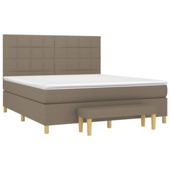 Boxspringbett mit Matratze Taupe 180x200 cm Stoff