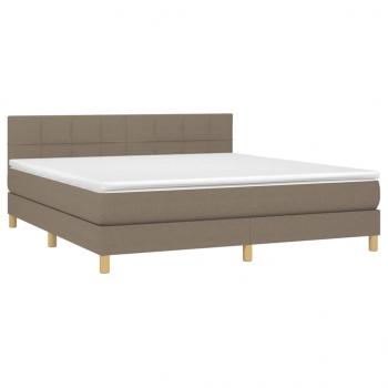 Boxspringbett mit Matratze Taupe 180x200 cm Stoff