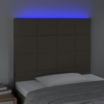 LED Kopfteil Taupe 90x5x118/128 cm Stoff