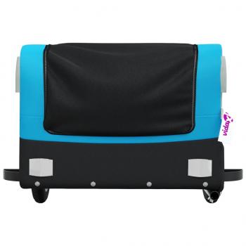 Fahrradanhänger Schwarz und Blau 30 kg Eisen