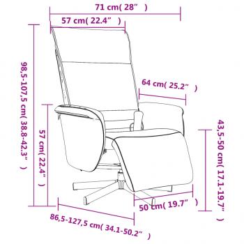 Massagesessel mit Fußteil Braun Kunstleder