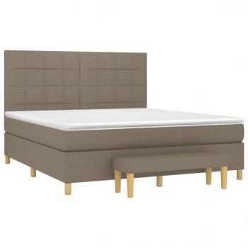 Boxspringbett mit Matratze Taupe 160x200 cm Stoff