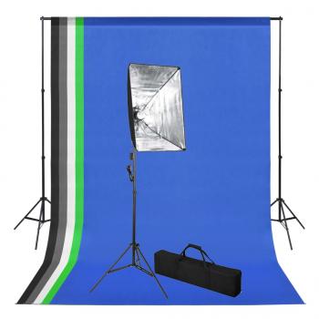 ARDEBO.de - Fotostudio-Set mit Hintergrund und Softbox-Leuchte