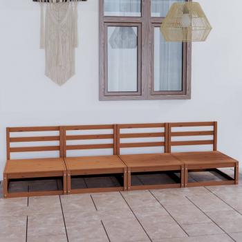 ARDEBO.de - Outdoor-Sofa 4-Sitzer Honigbraun Massivholz Kiefer