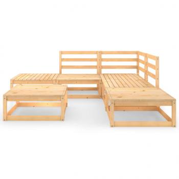 6-tlg. Garten-Lounge-Set Massivholz Kiefer