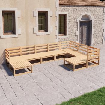 ARDEBO.de - 9-tlg. Garten-Lounge-Set Massivholz Kiefer