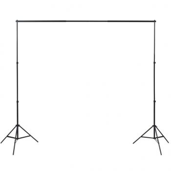 Fotostudio Set 3 Baumwolle-Hintergründe Rahmen verstellbar 3x5m