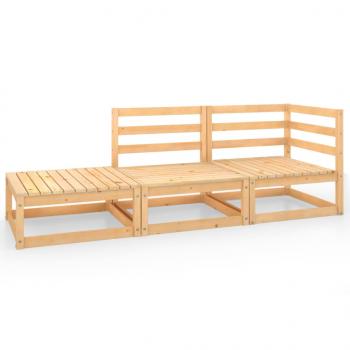 3-tlg. Garten-Lounge-Set Massivholz Kiefer