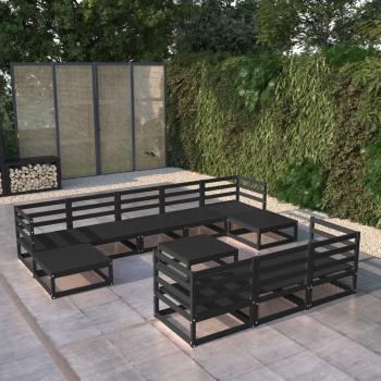 ARDEBO.de - 11-tlg. Garten-Lounge-Set Massivholz Kiefer