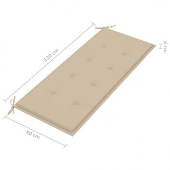 Gartenbank mit Auflage 120 cm Bambus