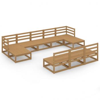 10-tlg. Garten-Lounge-Set Massivholz Kiefer