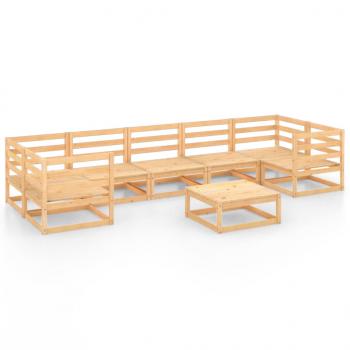 8-tlg. Garten-Lounge-Set Massivholz Kiefer