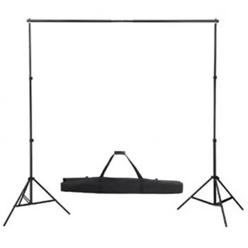 Fotostudio-Set mit Schwarzem Hintergrund 600×300 & Leuchten 