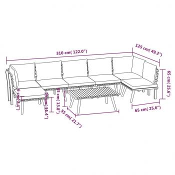 8-tlg. Garten-Lounge-Set mit Kissen Massivholz Akazie