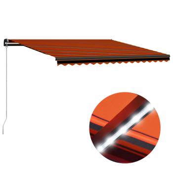 ARDEBO.de - Markise Manuell Einziehbar mit LED 450x300 cm Orange & Braun