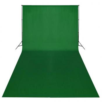 Fotostudio-Set mit Grünem Hintergrund 600×300 & Leuchten 