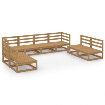 8-tlg. Garten-Lounge-Set Honigbraun Massivholz Kiefer