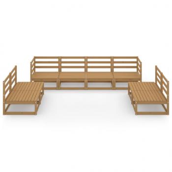 8-tlg. Garten-Lounge-Set Honigbraun Massivholz Kiefer