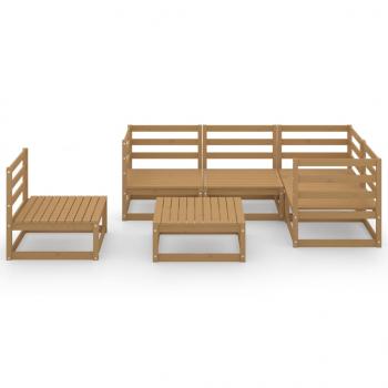 6-tlg. Garten-Lounge-Set Honigbraun Massivholz Kiefer