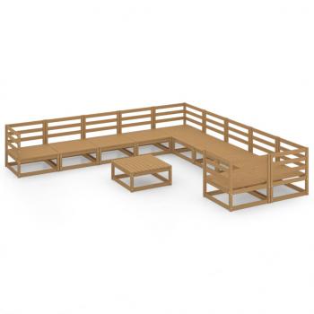 11-tlg. Garten-Lounge-Set Massivholz Kiefer