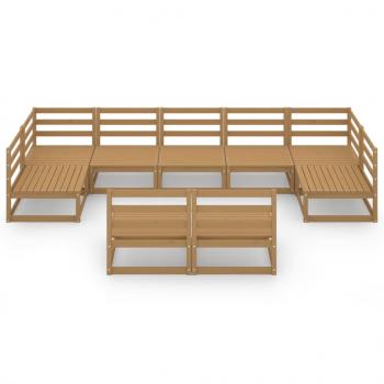 9-tlg. Garten-Lounge-Set Massivholz Kiefer