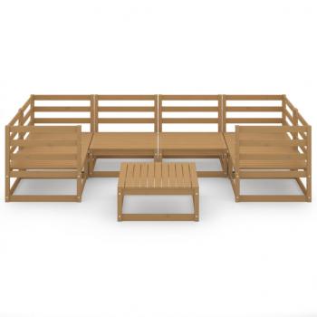 7-tlg. Garten-Lounge-Set Massivholz Kiefer