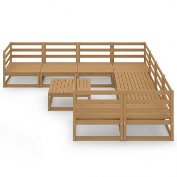 9-tlg. Garten-Lounge-Set Massivholz Kiefer