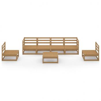 7-tlg. Garten-Lounge-Set Honigbraun Massivholz Kiefer