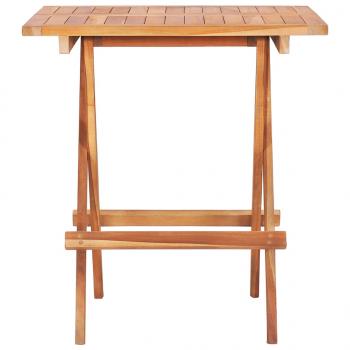 3-tlg. Bistroset mit Taupe Kissen Massivholz Teak